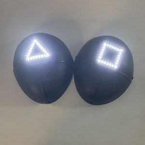 Cosplay coreano luz LED máscara de neón FIESTA DE Halloween película tema brillante plástico <span class=keywords><strong>disfraz</strong></span> cuadrado círculo triángulo diseño - Product Image 6
