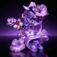 Grande installation florale géante en EVA dégradé violet pour scène de mariage, photomaton, vitrine, événement commercial, décoration de toile de fond