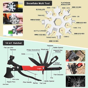 Kit de survie VCKLOFR 21x13x6cm, équipement d'urgence compact pour l'extérieur avec hache multifonction, cuillère, lampe torche, corde, sifflet - Product Image 3