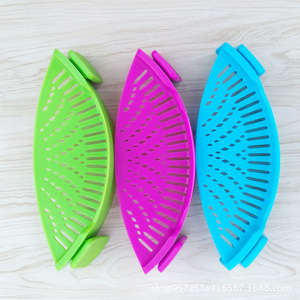 Hot-bán thép không gỉ và Silicone bên nồi Rau drainer Leak-proof baffle cho mì sàng loại lọc - Product Image 4