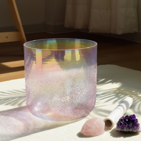 Instrument de guérison sonore de haute qualité 432 Hz, bol chantant en cristal d'améthyste personnalisé avec logo, thérapie sonore, méditation