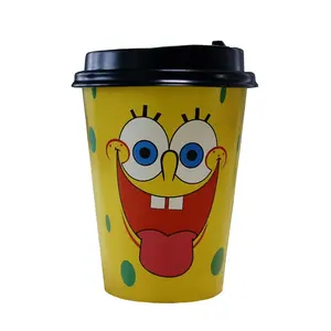 Disposable hot coffee and drinking cups with lids easy take away for coffee hot drinks cardboard cups