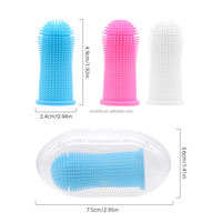 Kit de brosses à dents pour animaux de compagnie en silicone à 360 degrés, brosse à dents pour chiot, brosse à dents pour chien, brosse à dents à doigt avec poils doux pour le nettoyage des dents