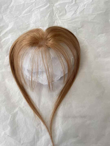 LONGFOR, <span class=keywords><strong>con</strong></span> flequillo postizo humano Real atado a mano para mujer, voluminoso alto para corona, aspecto <span class=keywords><strong>Natural</strong></span>, Remy recto, stock al por mayor - Product Image 4