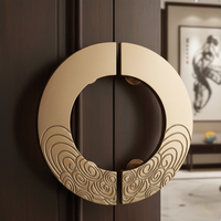 Manija de Puerta Grande de Diseño Moderno Semicircular, Estilo Antiguo Retro, para Hotel, Apartamento, Sala de Estar, Baño, Puerta de Vidrio