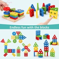 5 à 6 jouets en bois pour bébés, garçons et filles, cadeaux pour le développement du bébé, puzzle en bois, jouet éducatif pour enfants