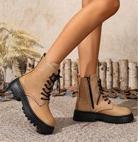 Bottines à lacets à semelle épaisse pour femmes