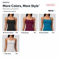 Dingtai Spaghetti-Träger Yoga-Set für Damen, 2-teilig, gepolstertes Camisole-Top, High-Waist-Leggings mit Po-Lifting-Effekt, schnelltrocknend, atmungsaktiv, zum Laufen