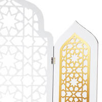 Nouvelle décoration islamique pour la maison, cadeau du Ramadan, art mural pour la chambre, silhouette de mosquée islamique, support en bois peint