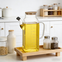 Botol Minyak Tahan Suhu Tinggi 700ML 500ML Kaca Borosilikat Tinggi dengan Skala Pengontrol Minyak