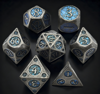 Metall würfel mit einem Retro-Stern-gemusterten DND TRPG-Spiel im Fantasy-Stil 7-tlg