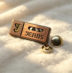 Heavy‑Duty Hand Stitched Metal Nameplate Custom Zinc Alloy Engraved Logo Metal Trademark Sign for Garment <b>Luggage</b> Bag Hardware F - Product Image 2