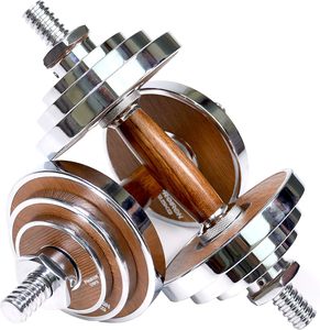 <span class=keywords><strong>PROIRON</strong></span> Ideal para entrenamiento de fuerza, gimnasio en casa Fitness <span class=keywords><strong>20KG</strong></span> Juego de <span class=keywords><strong>mancuernas</strong></span> <span class=keywords><strong>ajustables</strong></span> de acero nogal - Product Image 1
