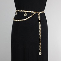Meilleures ventes en gros, ceinture chaîne en métal de luxe de créateur, double C, logo original, pendentif, robe, jean, chaîne de taille, chaîne de pull