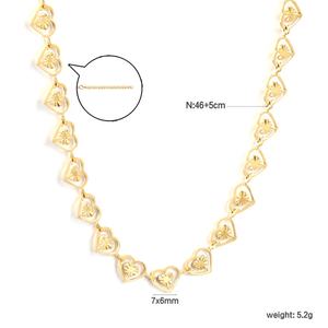 Collier ras du cou tendance pour femme en acier inoxydable, avec pendentif cœur ajouré, plaqué or 18K PVD, bijou étanche - Product Image 2