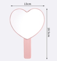Mini miroir cosmétique en forme de cœur portable à main avec option de personnalisation-cadeau pour les amoureux de la beauté