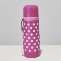 Bouteille d'eau en acier inoxydable à double isolation sous vide, motif circulaire à pois, mignonne pour enfants, très vendue, de haute qualité
