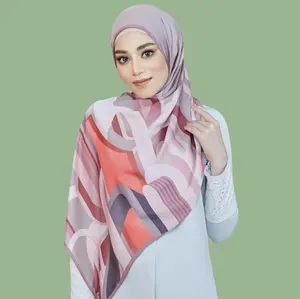 New design tudung bawal printed chiffon hijab exclusive Muslim Hijabs scarf Shawl Supplier