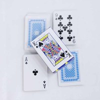 Mini cartes de Poker professionnelles, vente en gros, cartes de jeu de Table à impression personnalisée rouge et bleu