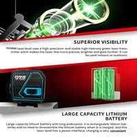 Niveau laser rotatif sans fil professionnel YICHENG 360° vert auto-nivelant avec batterie Li-ion, garantie 1 an pour l'extérieur