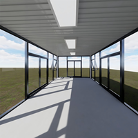 Maison conteneur chic industrielle avec une esthétique haut de gamme et une disposition personnalisable, offrant une solution d'utilisation commerciale pour une vie moderne