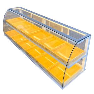 Vitrine de présentation alimentaire en <span class=keywords><strong>verre</strong></span> <span class=keywords><strong>sur</strong></span> <span class=keywords><strong>mesure</strong></span> pour pain, desserts, pâtisseries, gâteaux – Présentoir de boulangerie pour centre commercial et magasin de boulangerie - Product Image 2