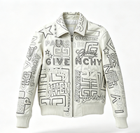 Veste en cuir d'agneau véritable blanche pour homme, style décontracté et élégant, coupe-vent et respirante, service OEM, directement de l'usine, marque de luxe (dupe)