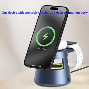 Nuevo diseño 5 en 1 Cargador inalámbrico magnético portátil rápido 15W Lámpara de noche IPhone <span class=keywords><strong>AirPods</strong></span> IWatch Tipo-C <span class=keywords><strong>Altavoz</strong></span> de música Bluetooth - Product Image 3