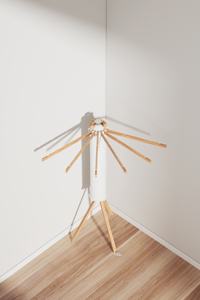 Séchoir à linge pliable blanc, support de séchage pour vêtements, gain de place, pour usage domestique - Product Image 3