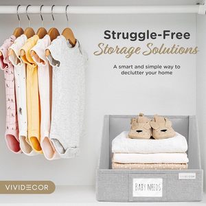 Vividcor Clothing Organizer Rectangle Foldable Stackable <b>Storage</b> Box For Baby <b>Clothes</b> And Sundries - Product Image 3
