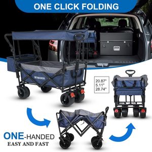 Hanak Fw02 ऑल-इलाज़ एल्यूमीनियम उपयोगिता वैगन 300lbs भारी ड्यूटी ढहने वाली गाड़ी समायोज्य ब्रेक हैंडल सीट प्लेटफॉर्म - Product Image 4