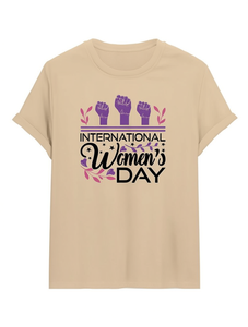 T-shirt da donna Luokeren per la Giornata Internazionale della Donna, girocollo, manica corta, stampata, casual, in tessuto 100% poliestere lavorato a maglia - Product Image 1