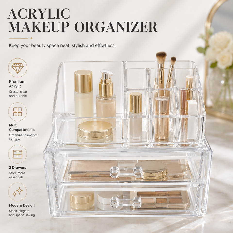 Acrylic Transparent Cosmetic Storage Box, Crystal Lipstick Holder ...
