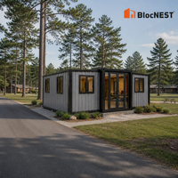Maison conteneur extensible BlocNEST, bungalow préfabriqué modulaire avec aménagement flexible pour la vie de famille et les vacances
