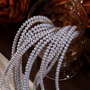 Perla de Agua Dulce Barroca Blanca de 3-4 mm de Zhuji Pearl, Perla Natural Perforada para Hacer Collares y Pulseras, Material Tipo Patata - Product Image 1