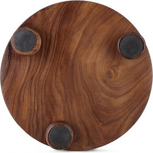 Wooden Rolling Board and Rolling Pin Set Traditional Indian Roti <b>Chapati</b> Making Kitchen Tool Round Wooden Chakla Belan - Product Image 4