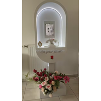 Cabine téléphonique décorative pour fête, avec éclairage LED, en métal blanc, support de livre d'or audio, cabine téléphonique blanche pour décoration de mariage