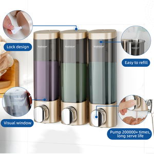 Khách sạn sang trọng dầu gội đầu 3 buồng của nhãn hiệu phòng tắm xà phòng Dispenser phòng tắm cho vòi hoa sen Wall Mount xà phòng khách sạn chai bơm Wall Mount - Product Image 3