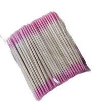 Coton-tiges jetables roses à double extrémité en bois absorbant pour le nettoyage des sourcils, des tatouages et des rainures des ongles - 100 bâtonnets sanitaires pointus