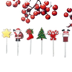 Set di 6 Topper <span class=keywords><strong>per</strong></span> Cupcake Natalizi in Acrilico Riutilizzabili ed Ecologici con Stampa UV, Accessori <span class=keywords><strong>per</strong></span> Decorazione Torte Natalizie - Product Image 5