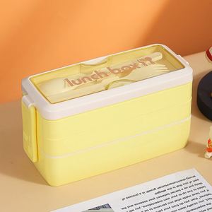 Upgrade Bento <b>Lunch</b> Box Bento Box for Kids and Adults Reusable Meal Prep Containers with Fork and Spoon - Product Image 2