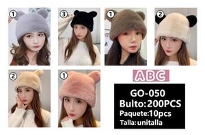 Bonnet mignon à oreilles d'ours en fausse fourrure unisexe pour bébé, couleur unie, style décontracté, taille unique 54-56cm GO-050 - Product Image 3