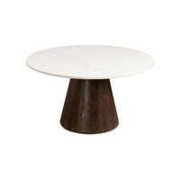 Table basse ronde en marbre créative, table d'appoint en pierre de travertin naturelle de style nordique