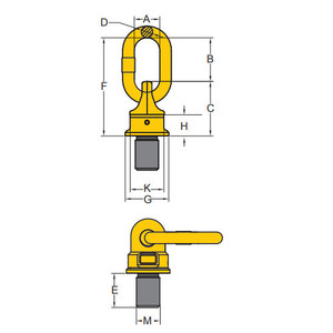 Sangle <span class=keywords><strong>de</strong></span> <span class=keywords><strong>levage</strong></span> universelle à boulons haute résistance 8-271 360 °   Accessoires <span class=keywords><strong>de</strong></span> rotation pour équipement <span class=keywords><strong>de</strong></span> <span class=keywords><strong>levage</strong></span>, <span class=keywords><strong>anneau</strong></span> <span class=keywords><strong>de</strong></span> <span class=keywords><strong>levage</strong></span> fileté <span class=keywords><strong>M12</strong></span> en acier allié, capacité 40 lbs - Product Image 4