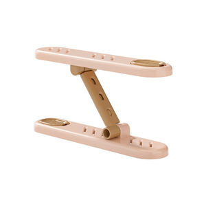 Adjustable Double Layer Shoe Rack Milky White Pink Odor Removing Standing Type For Sneakers Boots High Heels - Product Image 1