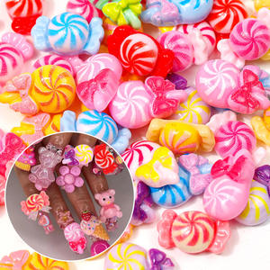 3d Acryl Hars Nail Art Sieraden Diamant Winter Nail Charms Bloemblaadjes Bloemen Strik Candy Rand Bloem Nagel Decoratie - Product Image 1