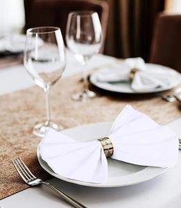 Servilletas de Tela Blancas Modernas para Boda, 100% Poliéster, Impermeables, Resistentes al Aceite, Hechas a Mano, Impresas, con Bordes Cosidos, Personalizables - Product Image 4