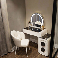 Coiffeuse avec haut-parleur audio sans fil, table de maquillage moderne pour chambre à coucher, petits appartements