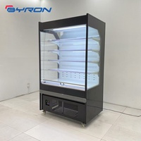 Réfrigérateur vertical à rideau d'air pour boissons et yaourts de magasin de proximité, vitrine ouverte, armoire réfrigérée écoénergétique
