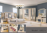 Ensemble de chambre à coucher complet de style turc classique économique, lit king size, lit double, ensemble de meubles de chambre à coucher modernes